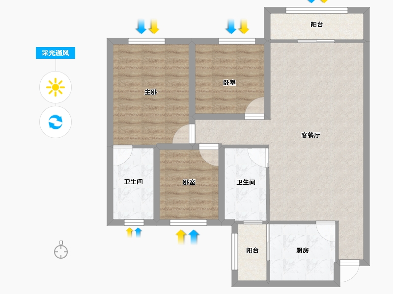 广东省-深圳市-嘉景苑-84.45-户型库-采光通风