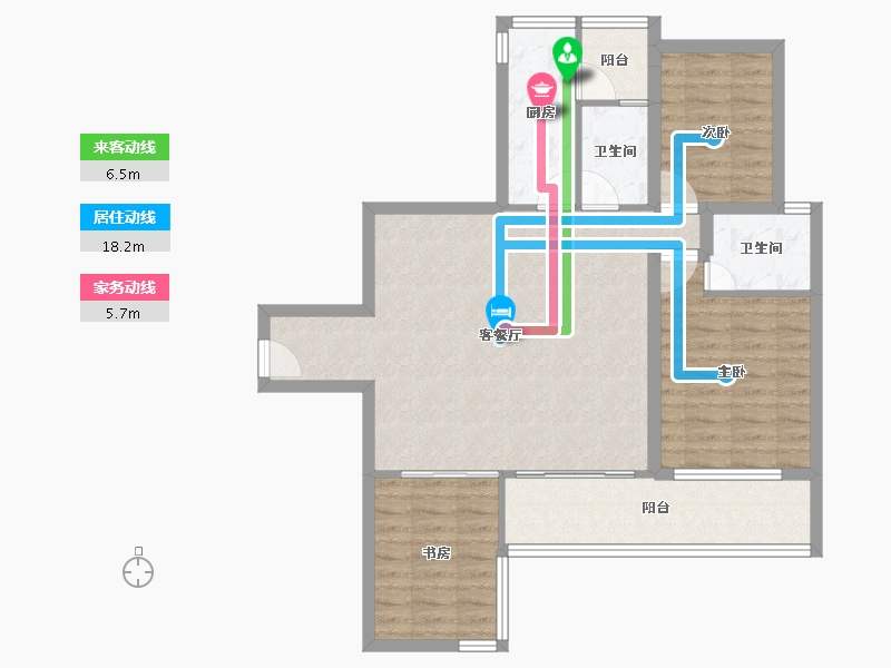 广东省-深圳市-合正锦湖逸园-87.85-户型库-动静线