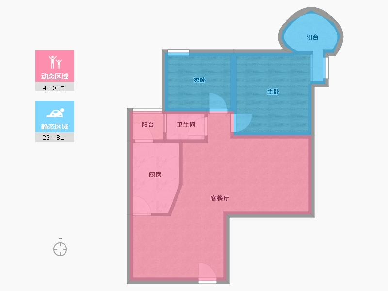 广东省-深圳市-侨城豪苑(一期)-59.25-户型库-动静分区