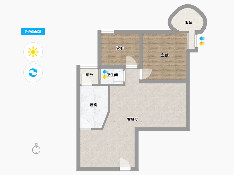 广东省-深圳市-侨城豪苑(一期)-59.25-户型库-采光通风