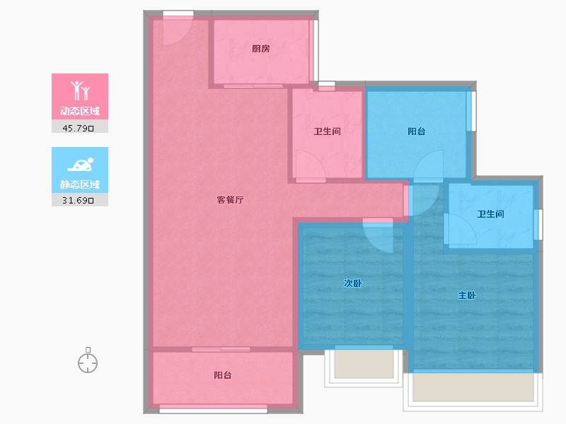 广东省-深圳市-华侨城四海云亭-68.99-户型库-动静分区