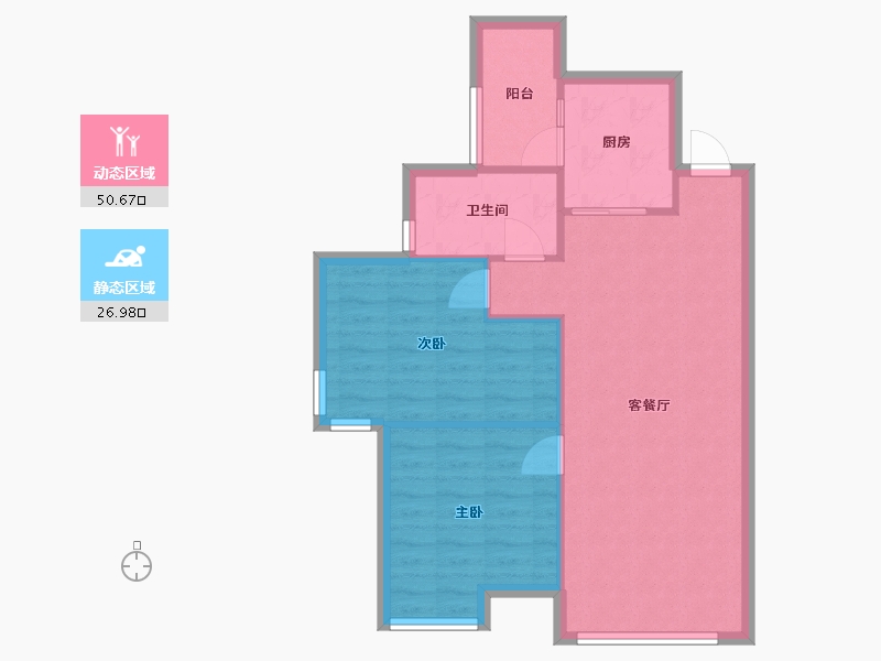 四川省-成都市-泰合新光华府-63.40-户型库-动静分区