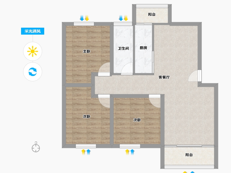 广东省-深圳市-华南西苑-77.42-户型库-采光通风