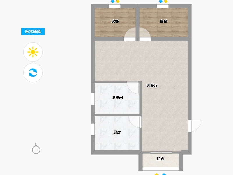 广东省-深圳市-缤纷年华-59.96-户型库-采光通风