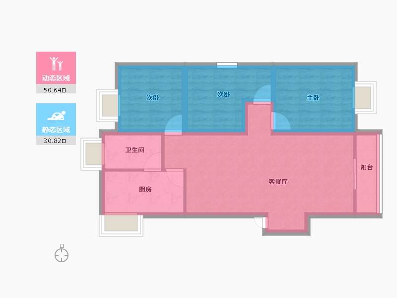 广东省-深圳市-马家龙方卉园-72.27-户型库-动静分区