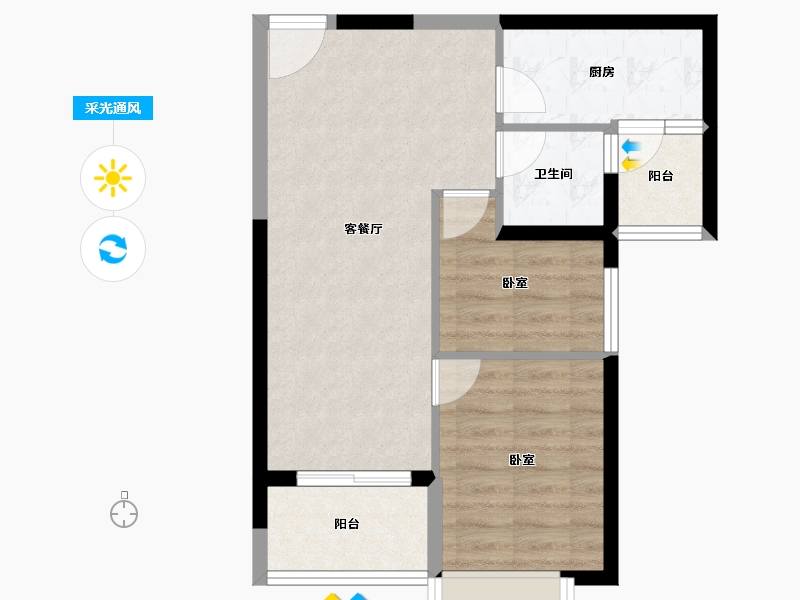 广东省-深圳市-京基·天韵府-56.40-户型库-采光通风