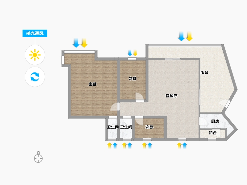 广东省-深圳市-鸿翔花园-106.67-户型库-采光通风