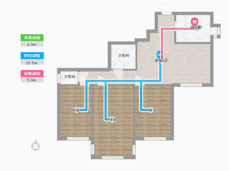 甘肃省-兰州市-甘肃省供销社家属院-82.40-户型库-动静线