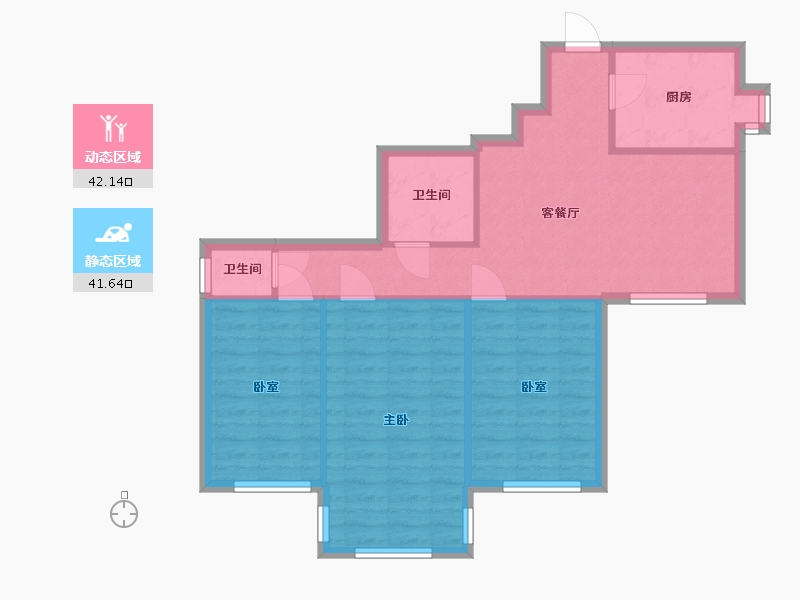 甘肃省-兰州市-甘肃省供销社家属院-82.40-户型库-动静分区