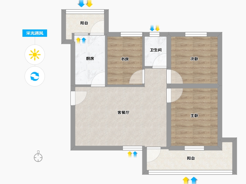 广东省-深圳市-翠竹苑-54.45-户型库-采光通风