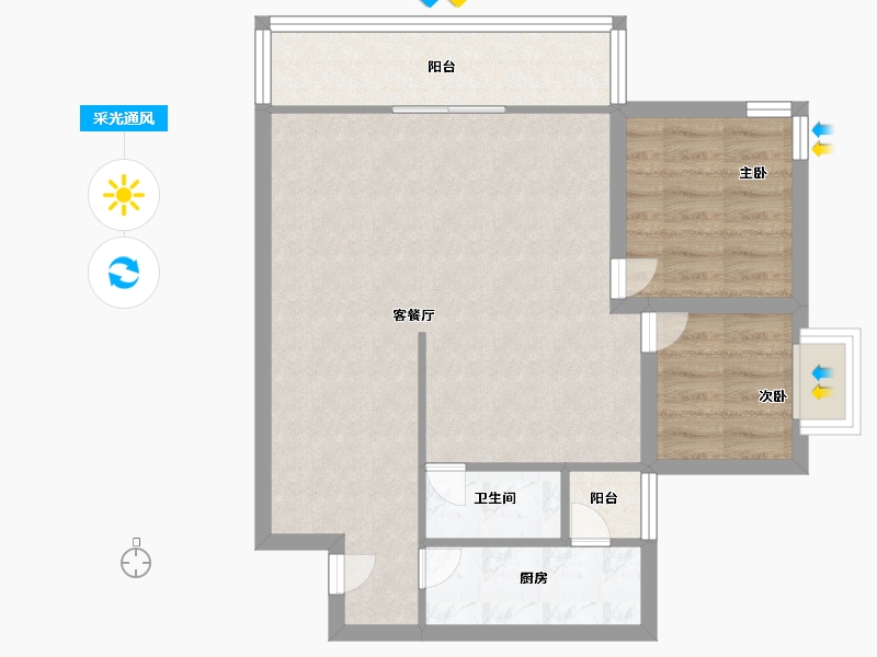 广东省-深圳市-万裕椰风海岸-63.19-户型库-采光通风