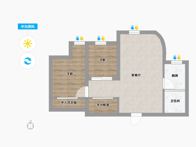 广东省-深圳市-粤海花园-42.50-户型库-采光通风