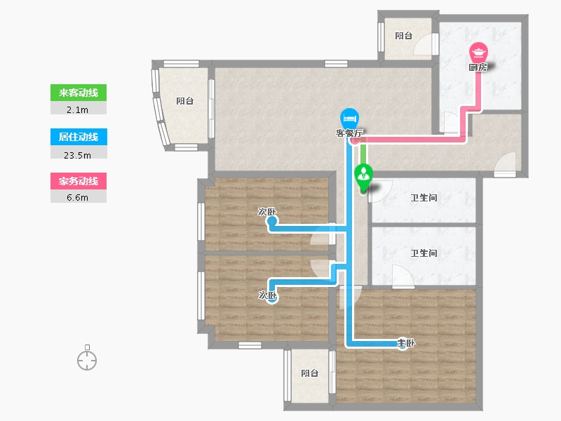 北京-北京市-玉阜嘉园-119.42-户型库-动静线