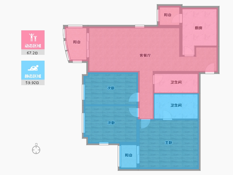 北京-北京市-玉阜嘉园-119.42-户型库-动静分区