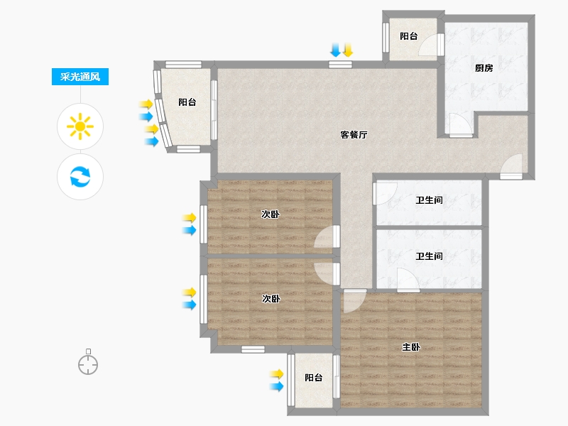 北京-北京市-玉阜嘉园-119.42-户型库-采光通风