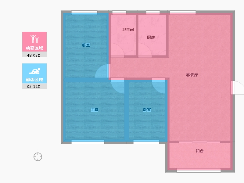 广东省-深圳市-雅仕居-71.55-户型库-动静分区