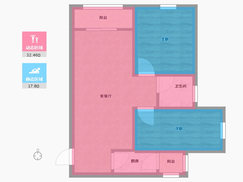 广东省-深圳市-滨福世纪广场-43.71-户型库-动静分区