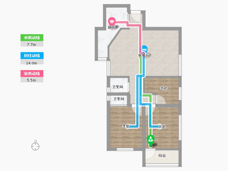 广东省-深圳市-翠苑大厦-56.82-户型库-动静线