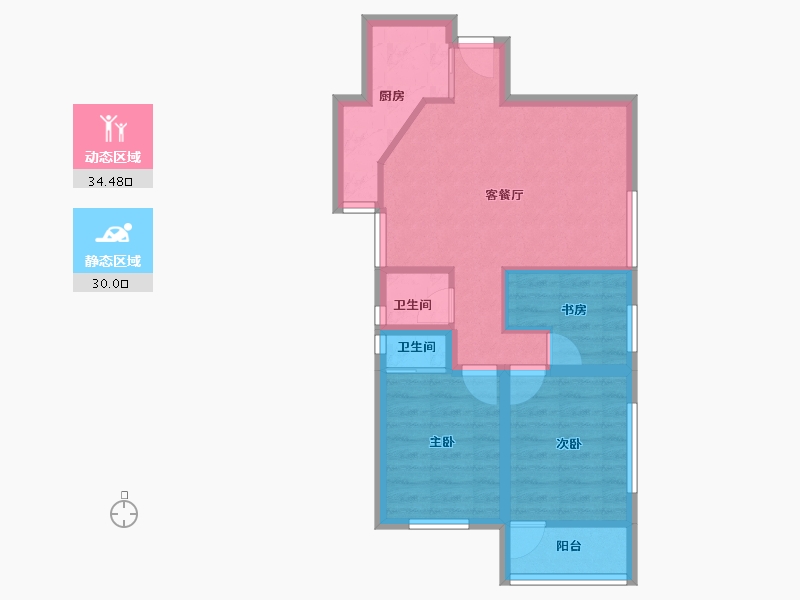 广东省-深圳市-翠苑大厦-56.82-户型库-动静分区