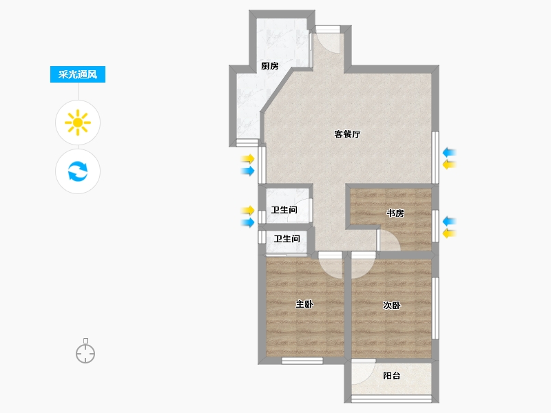 广东省-深圳市-翠苑大厦-56.82-户型库-采光通风