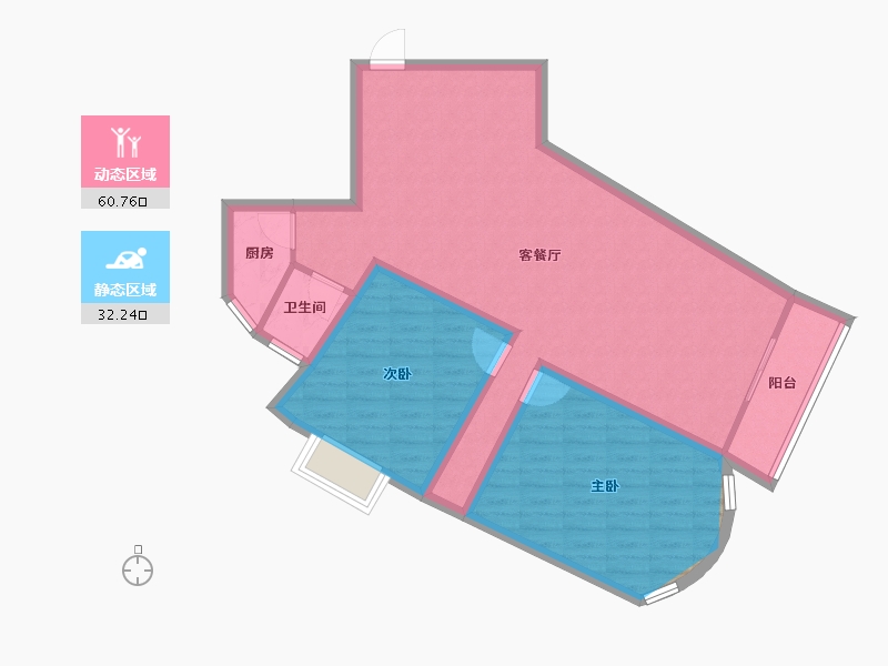 广东省-深圳市-深南花园-84.09-户型库-动静分区