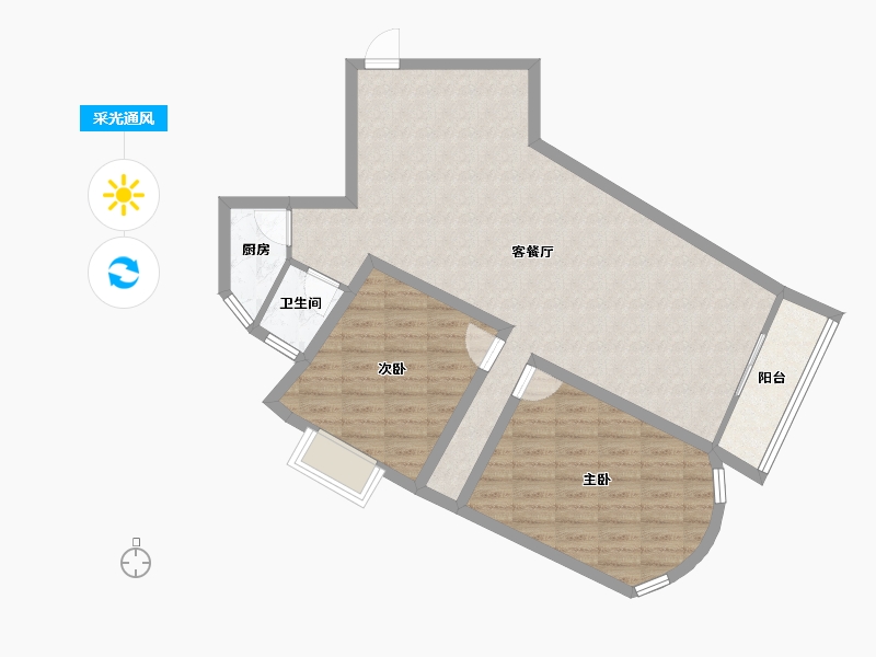 广东省-深圳市-深南花园-84.09-户型库-采光通风