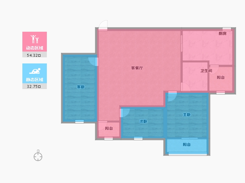 广东省-深圳市-鸿隆世纪广场C座-77.59-户型库-动静分区