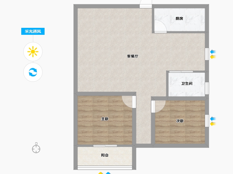 广东省-深圳市-海富花园-70.70-户型库-采光通风