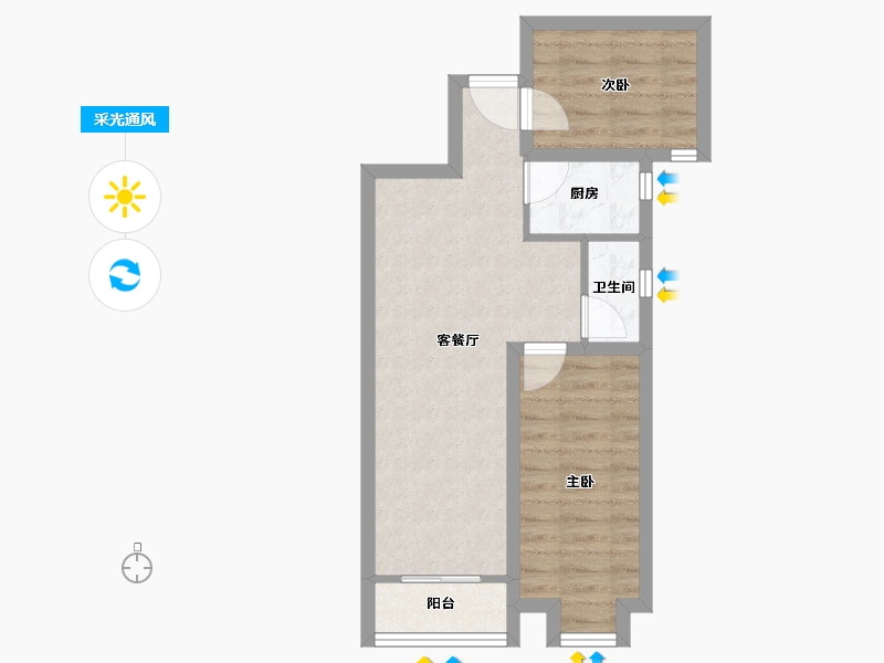 广东省-深圳市-长丰苑-50.12-户型库-采光通风