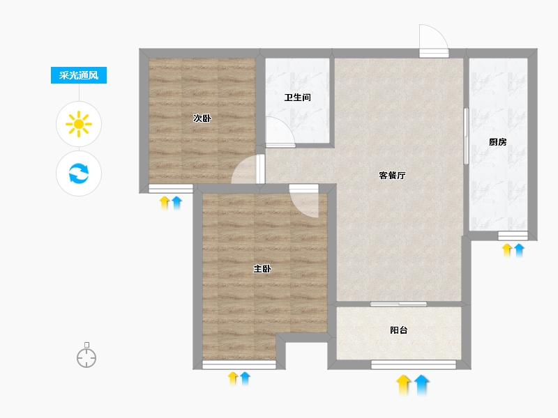 广东省-深圳市-宝龙嘉园-64.89-户型库-采光通风