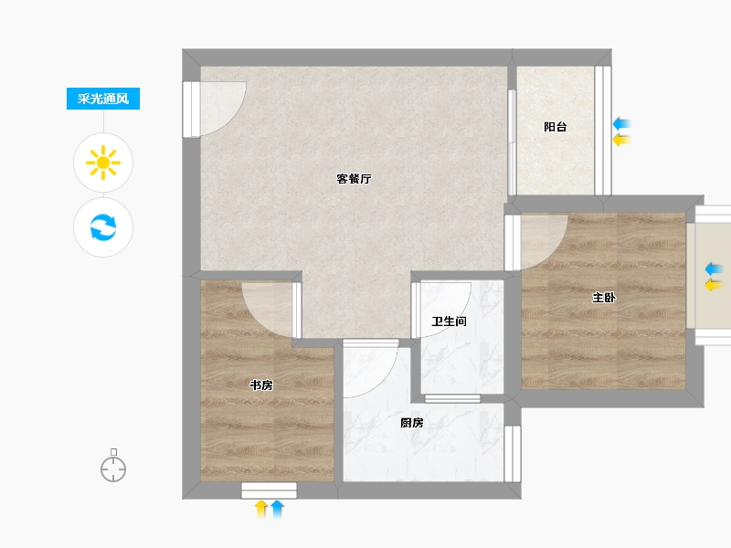 广东省-深圳市-华清园安业花园-33.23-户型库-采光通风