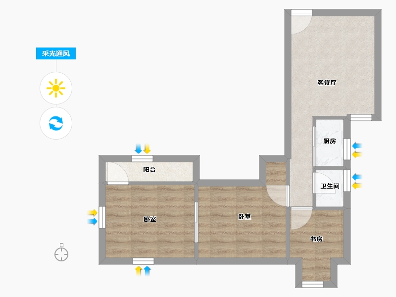 广东省-深圳市-长丰苑-43.81-户型库-采光通风