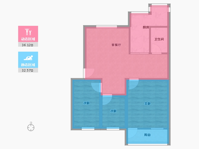 广东省-深圳市-贝丽花园-60.56-户型库-动静分区