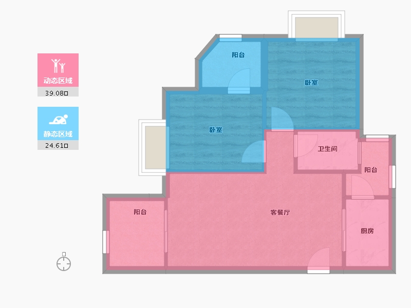 湖北省-黄冈市-东方颐园-57.12-户型库-动静分区