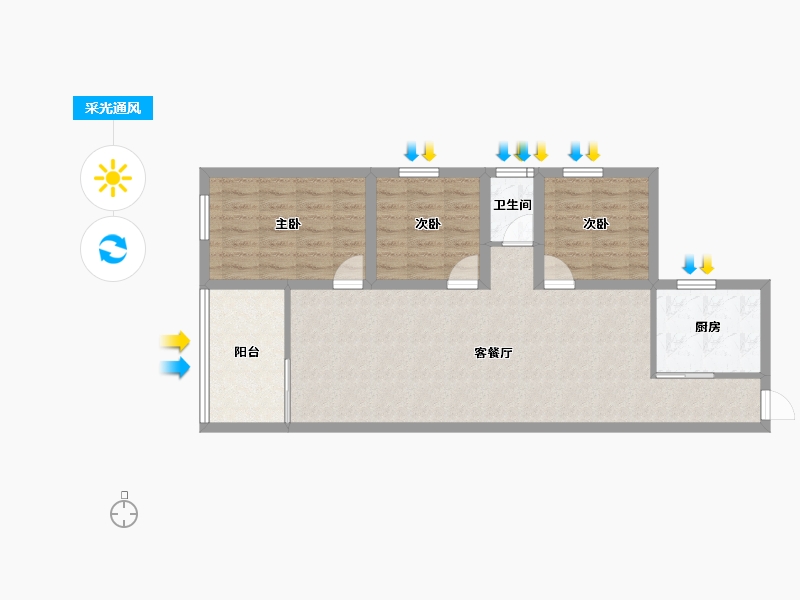 广东省-深圳市-万科翰邻城-78.01-户型库-采光通风