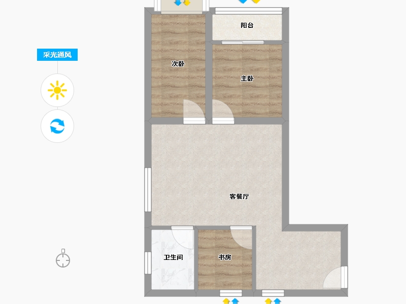 广东省-深圳市-长丰苑-48.83-户型库-采光通风