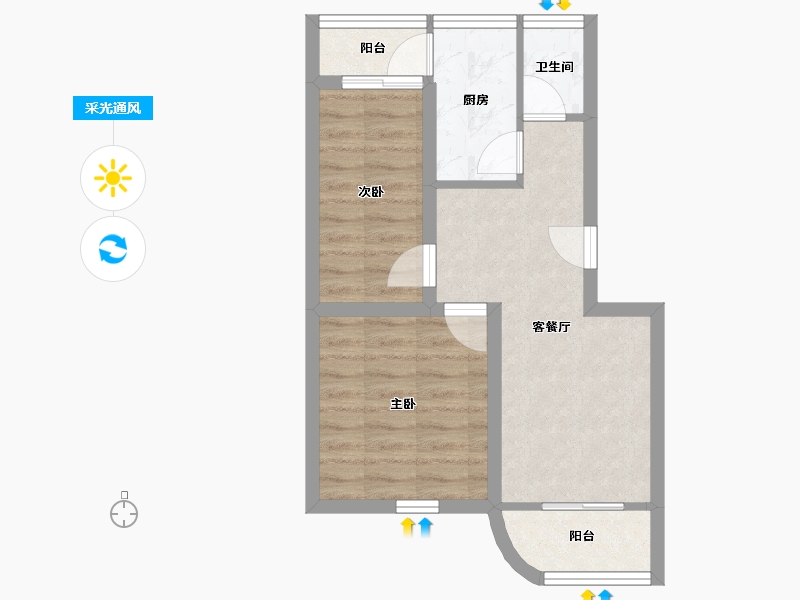 广东省-深圳市-贝丽花园-47.74-户型库-采光通风