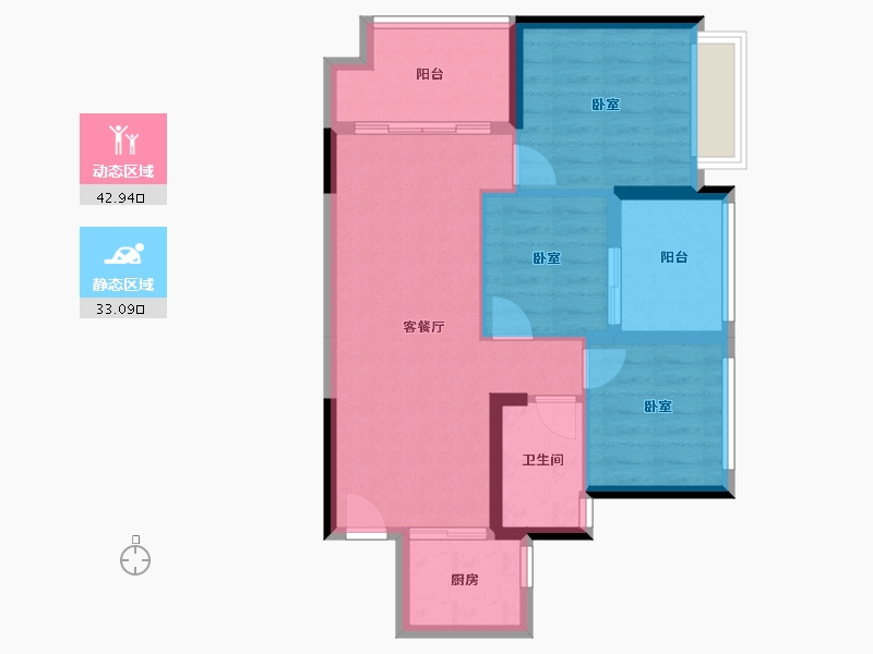 广东省-深圳市-新世界松风明月住宅-67.73-户型库-动静分区