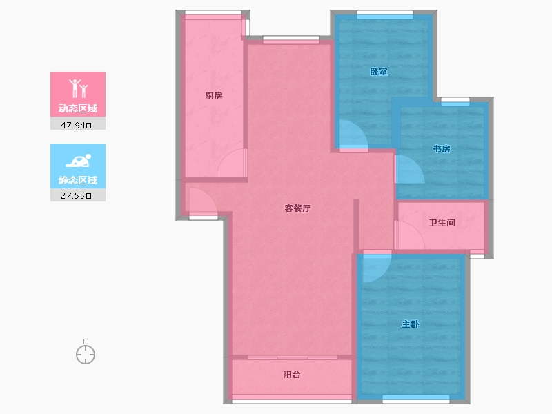 广东省-深圳市-荔苑小区(北区)-66.93-户型库-动静分区