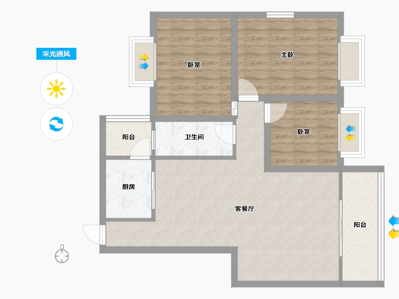 广东省-深圳市-中南花园-82.46-户型库-采光通风