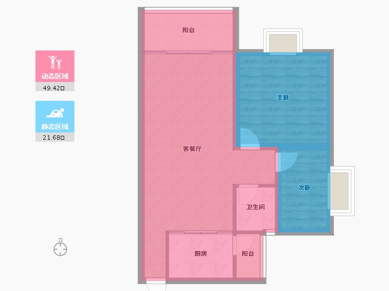 广东省-深圳市-富通蟠龙居-63.99-户型库-动静分区