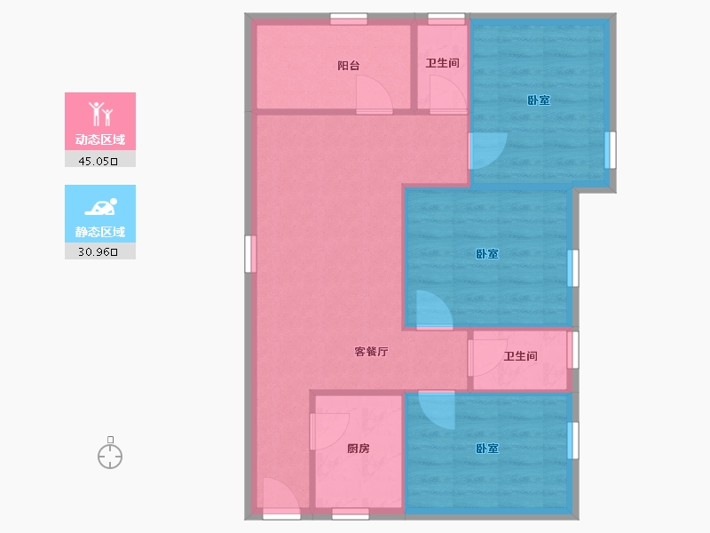 广东省-深圳市-万科翡丽郡-68.79-户型库-动静分区