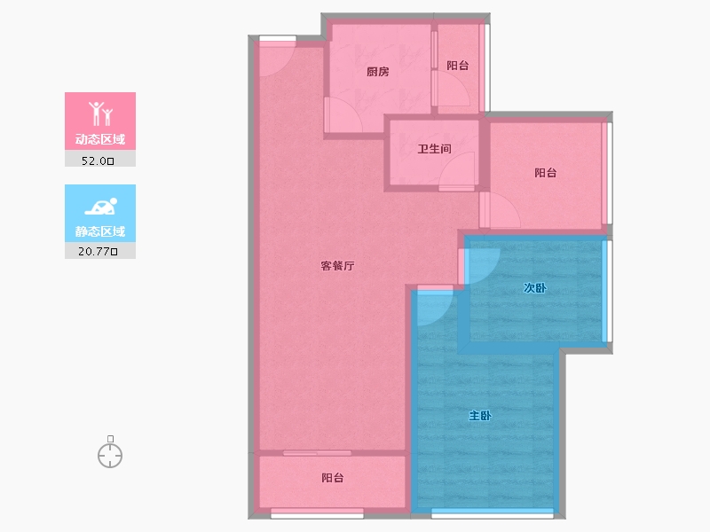 广东省-深圳市-宏发世纪城二期-64.24-户型库-动静分区