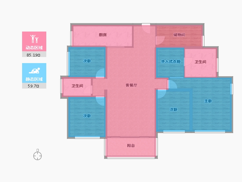 广东省-深圳市-宝能城花园东区-129.75-户型库-动静分区