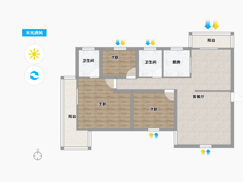 广东省-深圳市-豪业华庭-90.52-户型库-采光通风