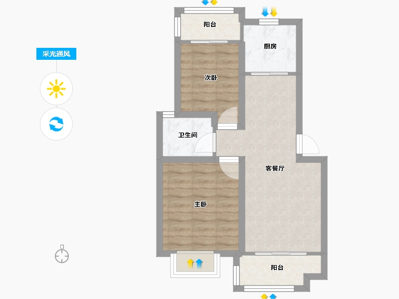 广东省-深圳市-共乐华庭-51.57-户型库-采光通风