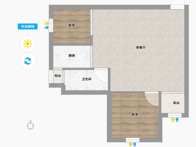 广东省-深圳市-华清园安业花园-42.29-户型库-采光通风