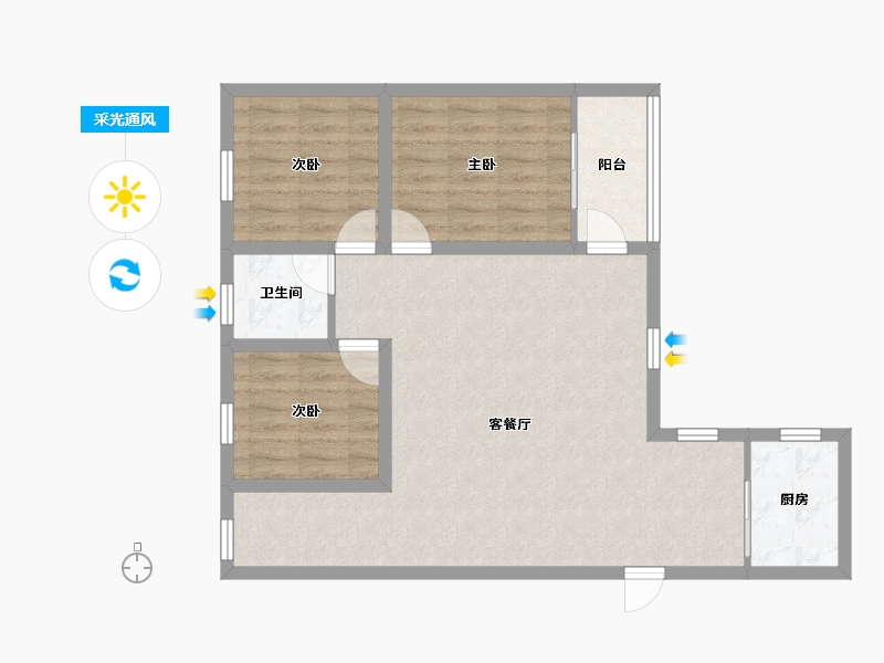 广东省-深圳市-荔苑小区(南区)-79.77-户型库-采光通风