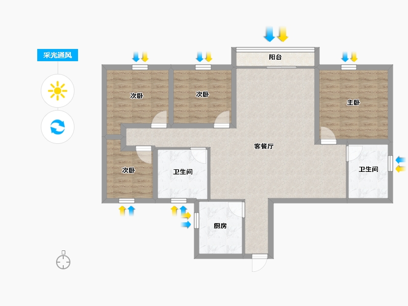 广东省-深圳市-流塘阳光-101.45-户型库-采光通风