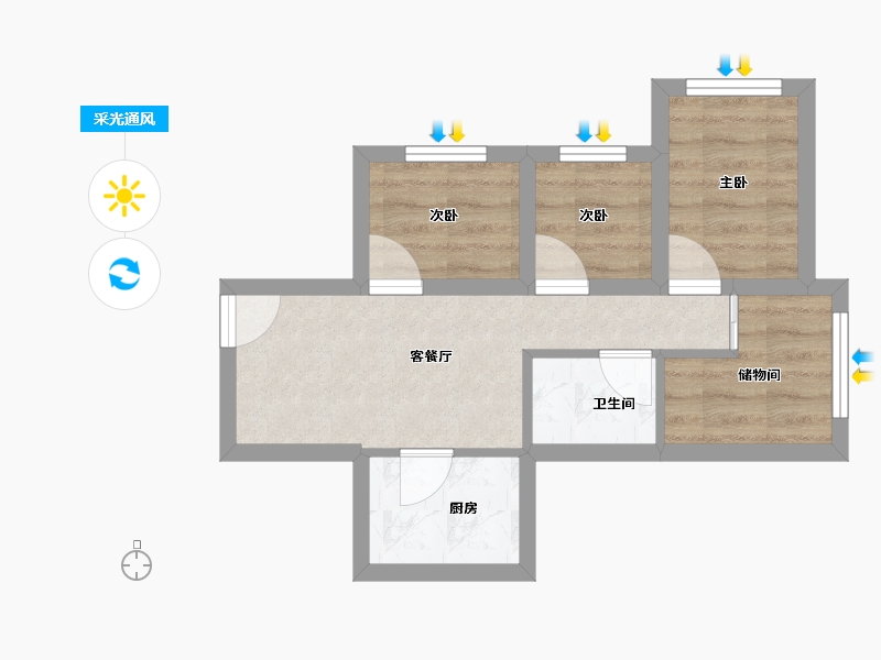 广东省-深圳市-海丰苑-36.80-户型库-采光通风